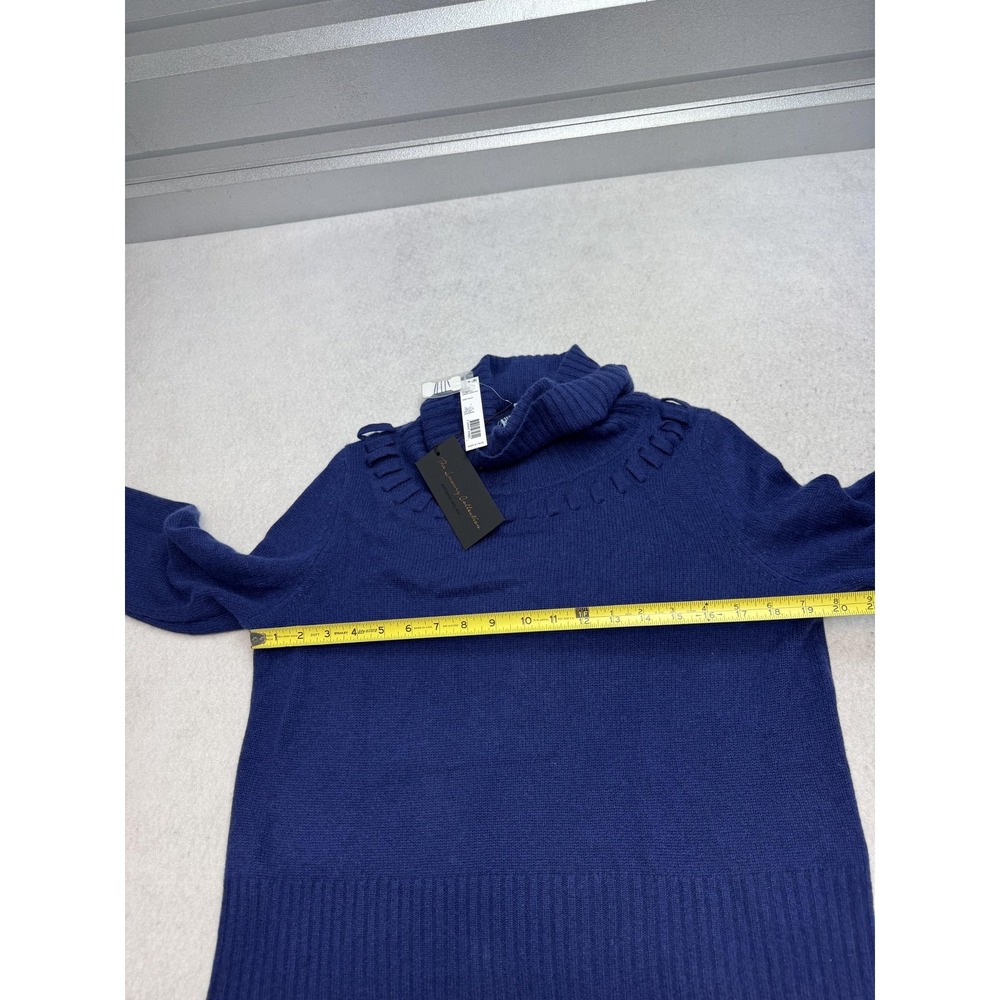 Antonio Melani Amelia Sweater Women's Large Deep Navy 100% Cashmere Cowl Neck - Picture 5 of 8
